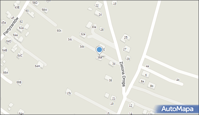 Stary Sącz, Zielona Droga, 34a, mapa Stary Sącz