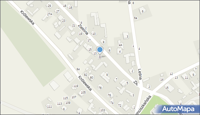 Stężyca, Zielona, 11, mapa Stężyca