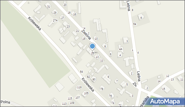 Stężyca, Zielona, 15, mapa Stężyca