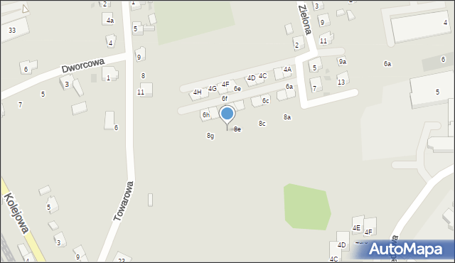 Strumień, Zielona, 8f, mapa Strumień
