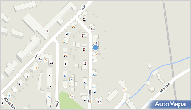 Strzegom, Zielona, 12, mapa Strzegom