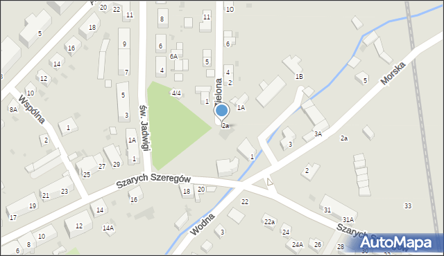 Strzegom, Zielona, 2b, mapa Strzegom