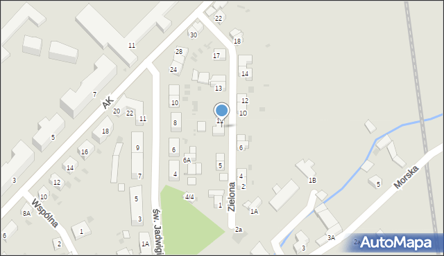 Strzegom, Zielona, 9, mapa Strzegom