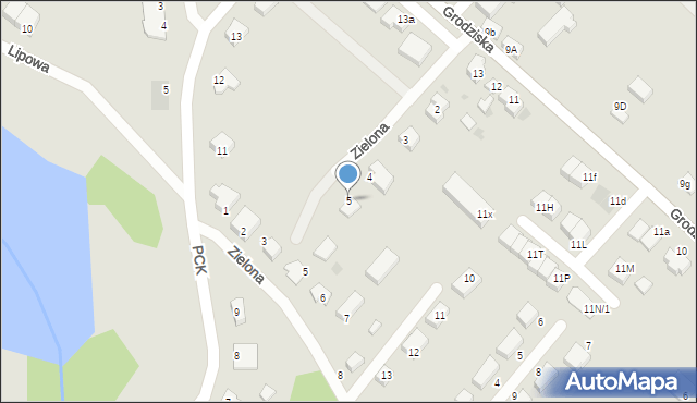 Strzelce Krajeńskie, Zielona, 5, mapa Strzelce Krajeńskie