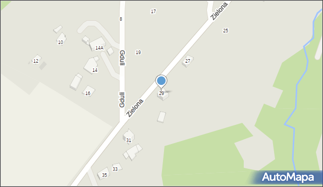 Strzyżów, Zielona, 29, mapa Strzyżów