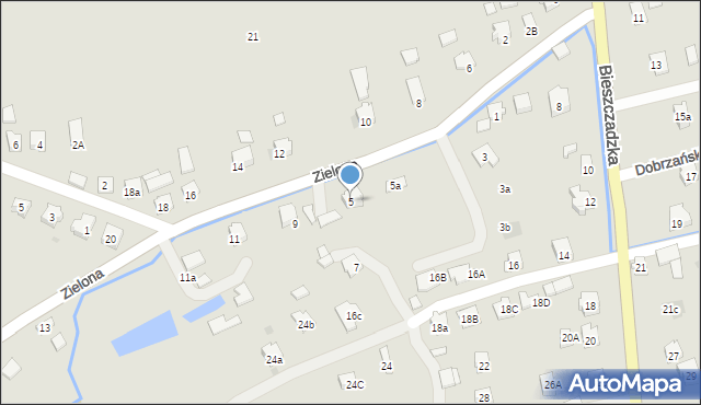 Strzyżów, Zielona, 5, mapa Strzyżów