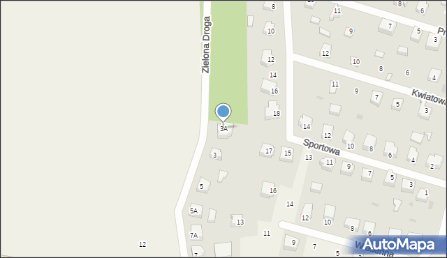 Sulęczyno, Zielona Droga, 3A, mapa Sulęczyno