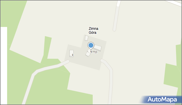 Sulęczyno, Zimna Góra, 5, mapa Sulęczyno