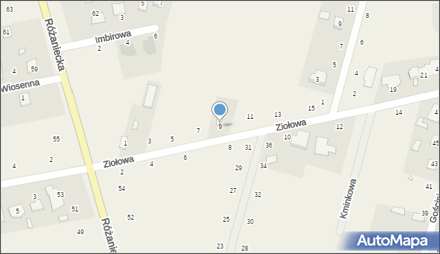 Suszno, Ziołowa, 9, mapa Suszno