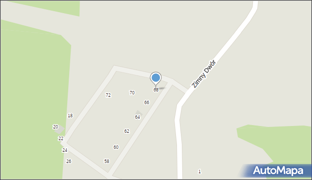Świebodzice, Zimny Dwór, 68, mapa Świebodzice