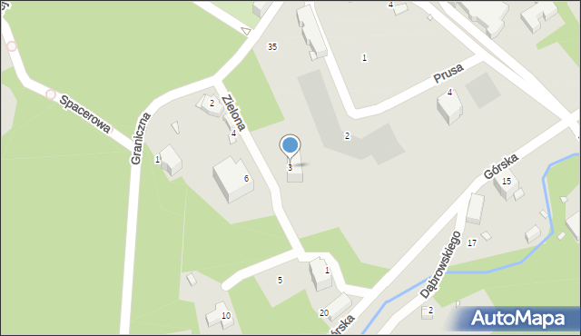 Świeradów-Zdrój, Zielona, 3, mapa Świeradów-Zdrój