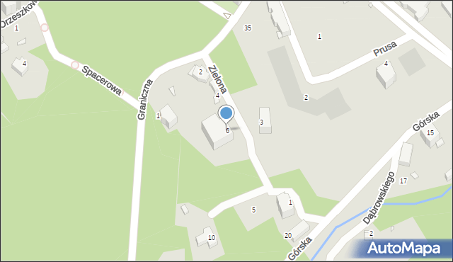 Świeradów-Zdrój, Zielona, 6, mapa Świeradów-Zdrój