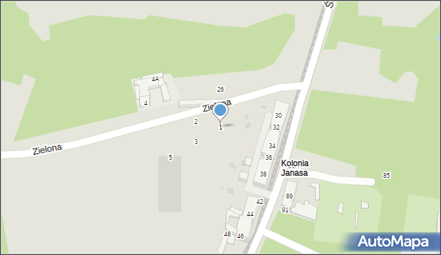 Świętochłowice, Zielona, 1, mapa Świętochłowice