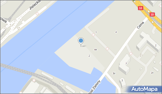 Szczecin, Zielonego Mostu, 7, mapa Szczecina