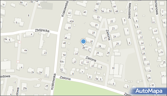 Szczecin, Zielona, 16, mapa Szczecina