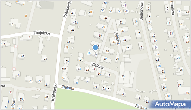 Szczecin, Zielona, 17, mapa Szczecina