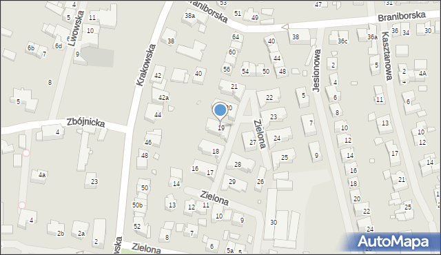 Szczecin, Zielona, 19, mapa Szczecina