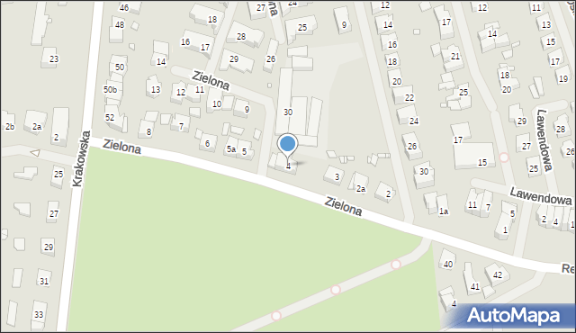 Szczecin, Zielona, 4, mapa Szczecina