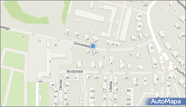 Szczecin, Zimowskiego Jerzego, 13, mapa Szczecina