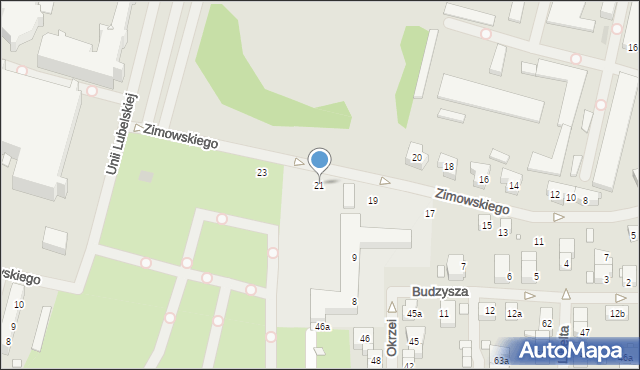 Szczecin, Zimowskiego Jerzego, 21, mapa Szczecina