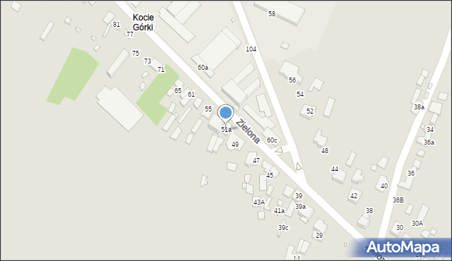 Szczekociny, Zielona, 51a, mapa Szczekociny