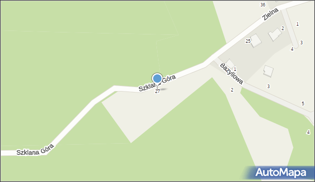 Szklana Góra, Zielna, 27, mapa Szklana Góra