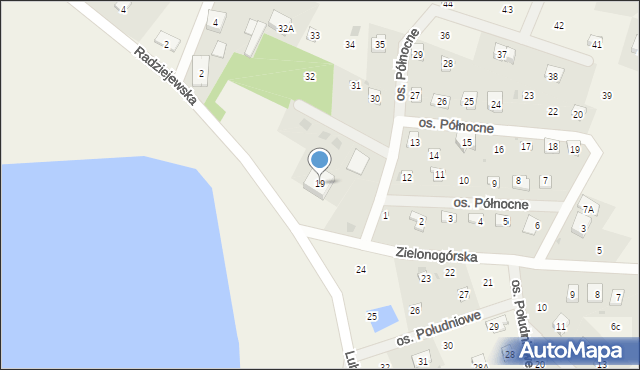 Szteklin, Zielonogórska, 1a, mapa Szteklin