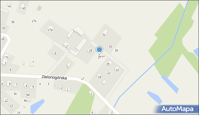 Szteklin, Zielonogórska, 27, mapa Szteklin