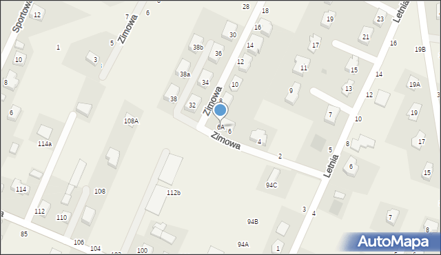 Szymanów, Zimowa, 6A, mapa Szymanów
