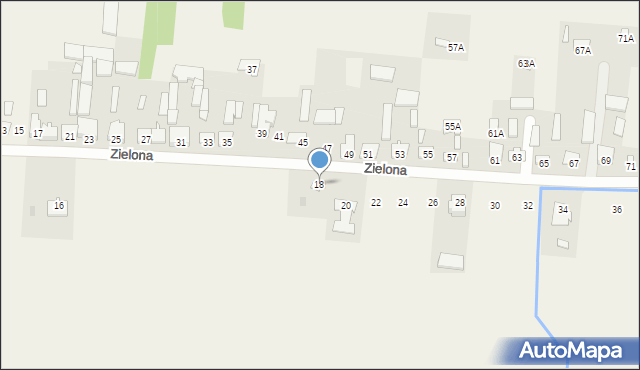 Szymanów, Zielona, 18, mapa Szymanów