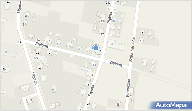 Szymiszów, Zielona, 13, mapa Szymiszów