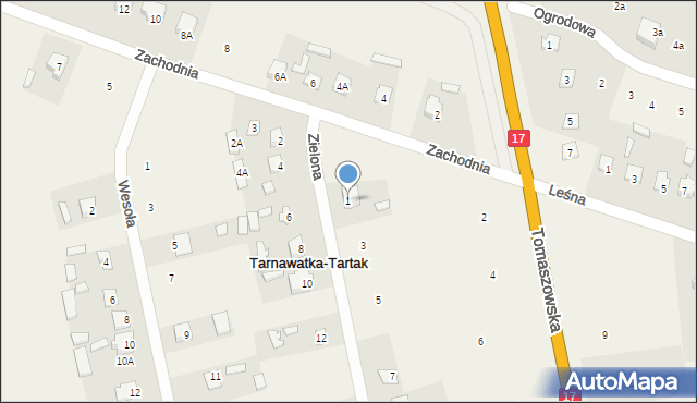 Tarnawatka-Tartak, Zielona, 1, mapa Tarnawatka-Tartak