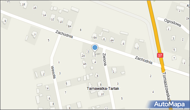Tarnawatka-Tartak, Zielona, 2, mapa Tarnawatka-Tartak