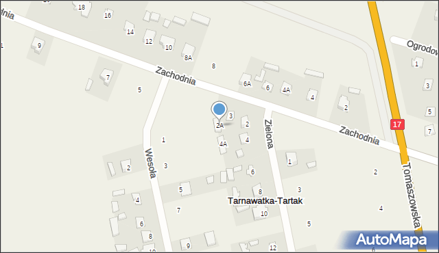 Tarnawatka-Tartak, Zielona, 2A, mapa Tarnawatka-Tartak