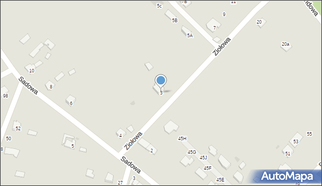 Tarnobrzeg, Ziołowa, 3, mapa Tarnobrzegu