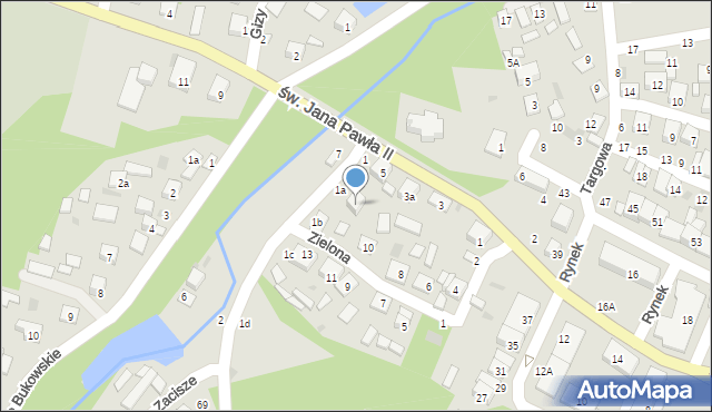 Tarnogród, Zielona, 12, mapa Tarnogród