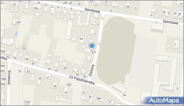 Tarnowo Podgórne, Zielona, 3, mapa Tarnowo Podgórne