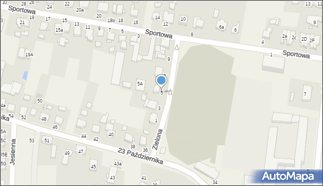 Tarnowo Podgórne, Zielona, 5, mapa Tarnowo Podgórne