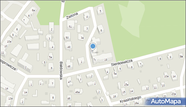 Tczew, Zielona, 7b, mapa Tczew