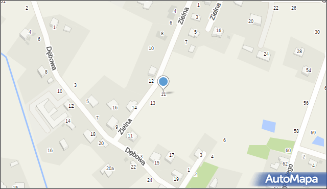 Tenczynek, Zielna, 11, mapa Tenczynek