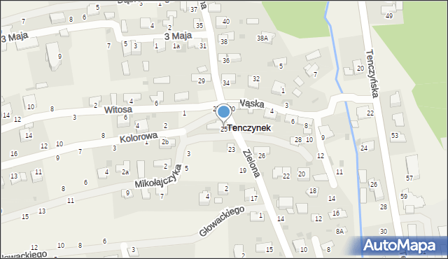 Tenczynek, Zielona, 25, mapa Tenczynek