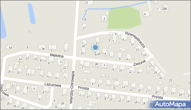 Tłuszcz, Zielona, 3, mapa Tłuszcz