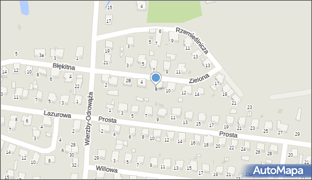 Tłuszcz, Zielona, 8, mapa Tłuszcz