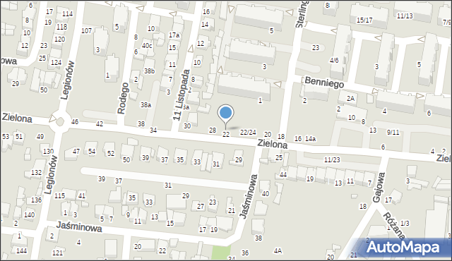 Tomaszów Mazowiecki, Zielona, 26, mapa Tomaszów Mazowiecki