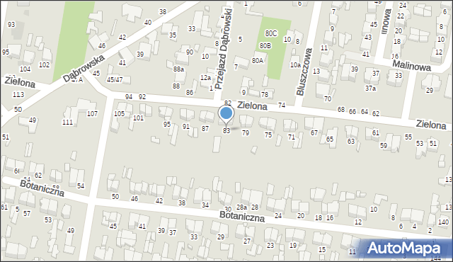 Tomaszów Mazowiecki, Zielona, 83, mapa Tomaszów Mazowiecki
