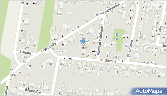 Tomaszów Mazowiecki, Zielona, 88a, mapa Tomaszów Mazowiecki