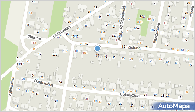 Tomaszów Mazowiecki, Zielona, 95, mapa Tomaszów Mazowiecki