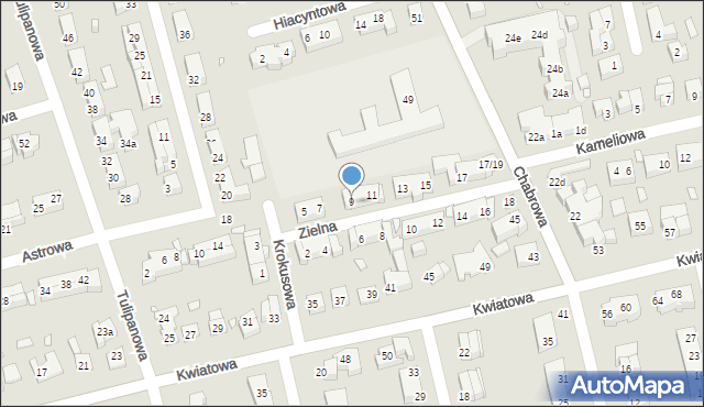 Toruń, Zielna, 9, mapa Torunia