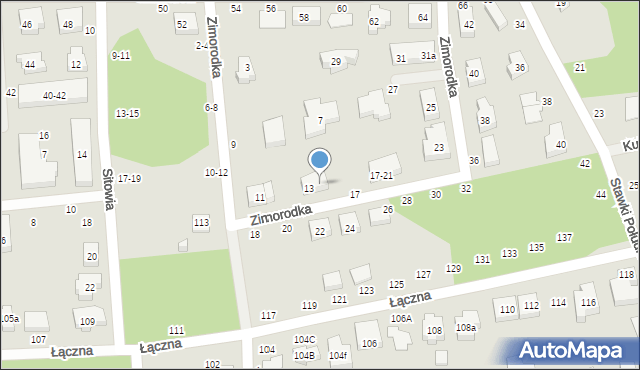 Toruń, Zimorodka, 15, mapa Torunia