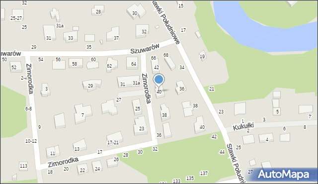 Toruń, Zimorodka, 40, mapa Torunia